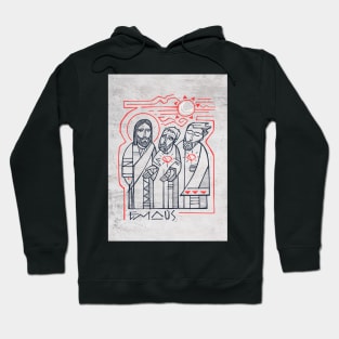 Jesus Christ with two disciples at Emaus Hoodie